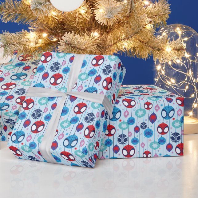 Team Spidey Holiday Bauble Pattern Wrapping Paper (Holidays)