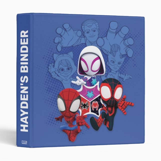 Team Spidey Leap From Black Cat, Sandman, Electro 3 Ring Binder (Front/Spine)