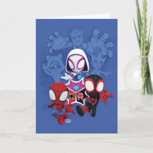 Team Spidey Leap From Black Cat, Sandman, Electro Card