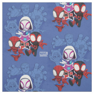 Team Spidey Leap From Black Cat, Sandman, Electro Fabric