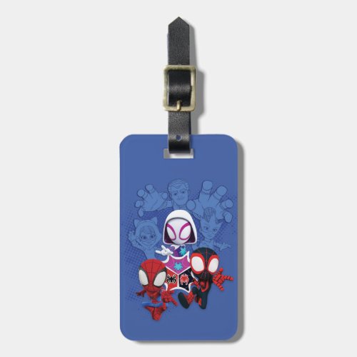 Team Spidey Leap From Black Cat Sandman Electro Luggage Tag