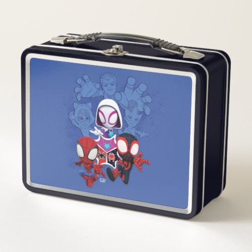 Team Spidey Leap From Black Cat Sandman Electro Metal Lunch Box