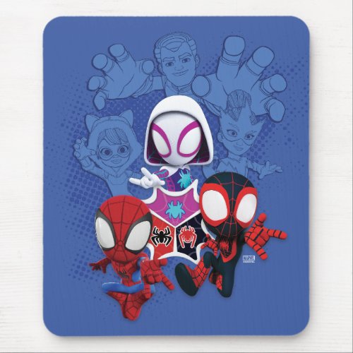 Team Spidey Leap From Black Cat Sandman Electro Mouse Pad