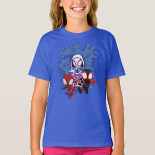 Team Spidey Leap From Black Cat, Sandman, Electro T-Shirt