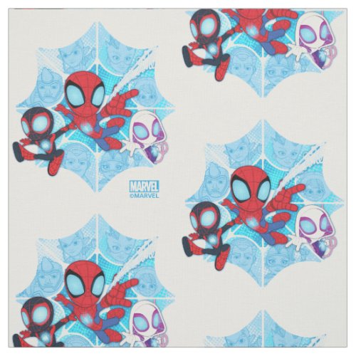Team Spidey Over Web of Villains Fabric