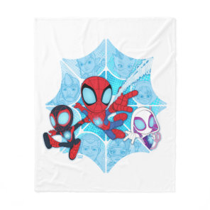 Team Spidey Over Web of Villains Fleece Blanket