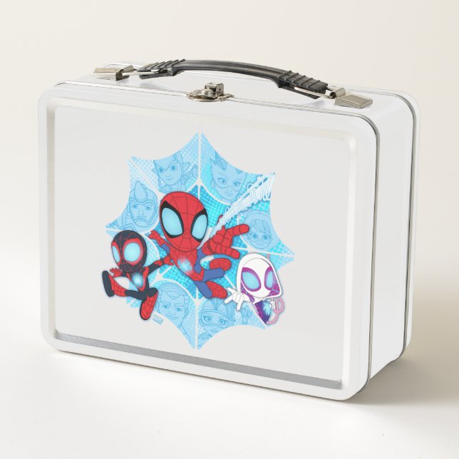 Team Spidey Over Web of Villains Metal Lunch Box (Front)