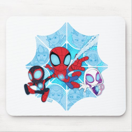Team Spidey Over Web of Villains Mouse Pad