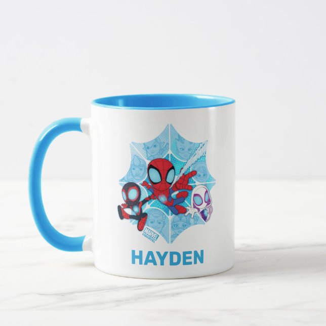 Team Spidey Over Web of Villains Mug (Left)