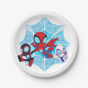 Team Spidey Over Web of Villains Paper Plates