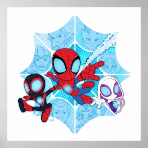 Team Spidey Over Web of Villains Poster