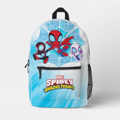 Team Spidey Over Web of Villains Printed Backpack
