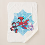 Team Spidey Over Web of Villains Sherpa Blanket