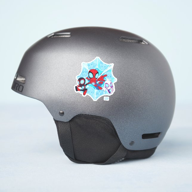 Team Spidey Over Web of Villains Sticker (Helmet Side)
