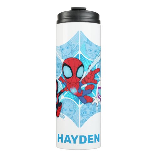 Team Spidey Over Web of Villains Thermal Tumbler
