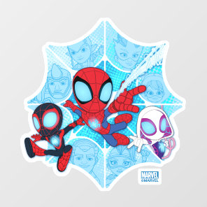 Team Spidey Over Web of Villains Window Cling