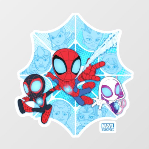 Team Spidey Over Web of Villains Window Cling