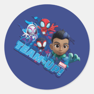 Team Spidey & Reptil Team-Up! Classic Round Sticker