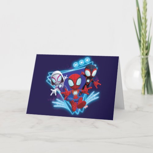 Team Spidey Triangle Glow Webs Glow Graphic Card