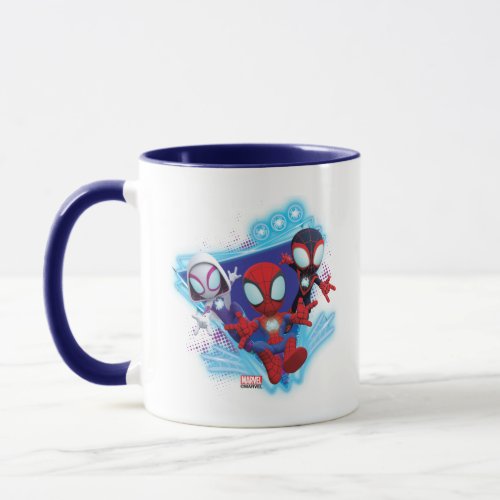 Team Spidey Triangle Glow Webs Glow Graphic Mug