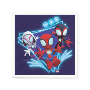 Team Spidey Triangle Glow Webs Glow Graphic Napkins