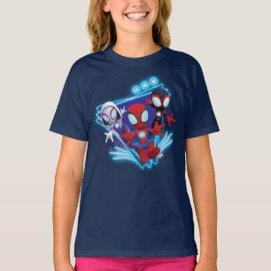 Team Spidey Triangle Glow Webs Glow Graphic T-Shirt