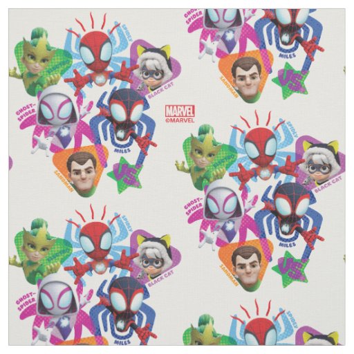 Team Spidey Vs. Electro, Sandman, & Black Cat Fabric