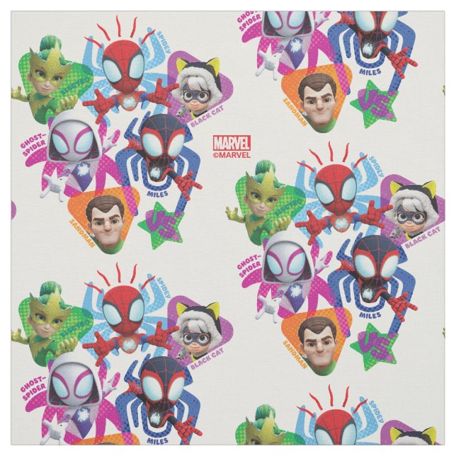 Team Spidey Vs. Electro, Sandman, & Black Cat Fabric (Swatch)