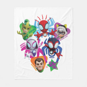 Team Spidey Vs. Electro, Sandman, & Black Cat Flee Fleece Blanket