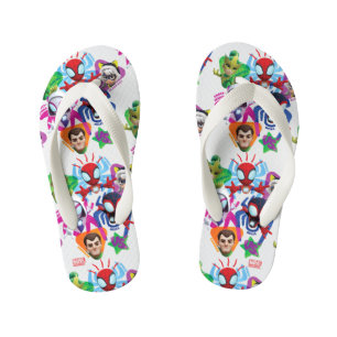 Team Spidey Vs. Electro, Sandman, & Black Cat Kid's Flip Flops