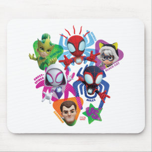 Team Spidey Vs. Electro, Sandman, & Black Cat Mous Mouse Pad