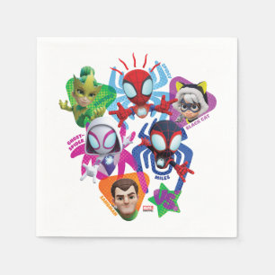 Team Spidey Vs. Electro, Sandman, & Black Cat Napkins