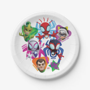 Team Spidey Vs. Electro, Sandman, & Black Cat Paper Plates