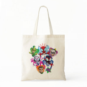 Team Spidey Vs. Electro, Sandman, & Black Cat Tote Bag