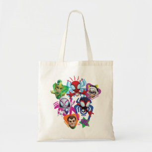 Team Spidey Vs. Electro, Sandman, & Black Cat Tote Bag