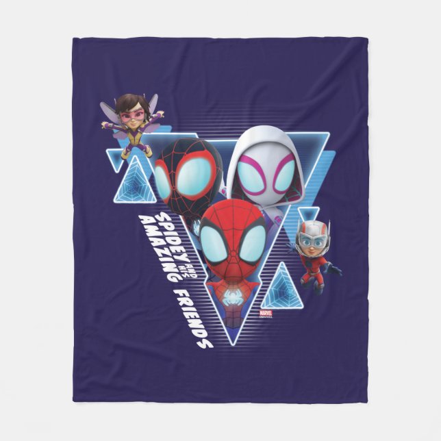 Team Spidey with Ant-Man and the Wasp Fleece Blanket (Front)