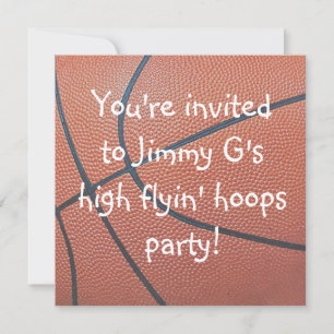 Team Spirit_Basketball texture Birthday party Invitation