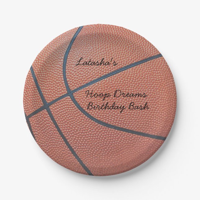 Team Spirit_Basketball texture look_Hoops Dreams Paper Plates (Front)
