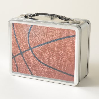 Team Spirit_basketball Texture Look_hoops Hungry Metal Lunch Box by UCanSayThatAgain at Zazzle