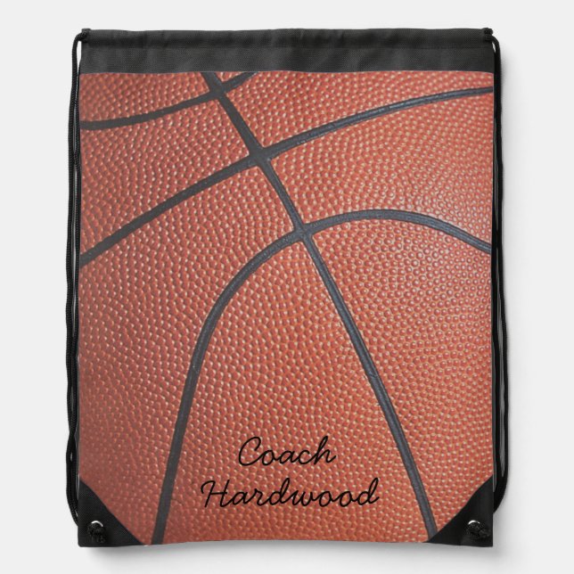 Team Spirit_Basketball texture look_personalized Drawstring Bag (Front)