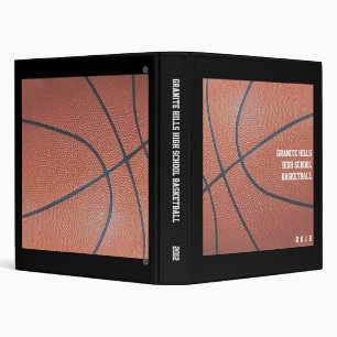 Team Spirit_Basketball texture_Records Organizer 3 Ring Binder