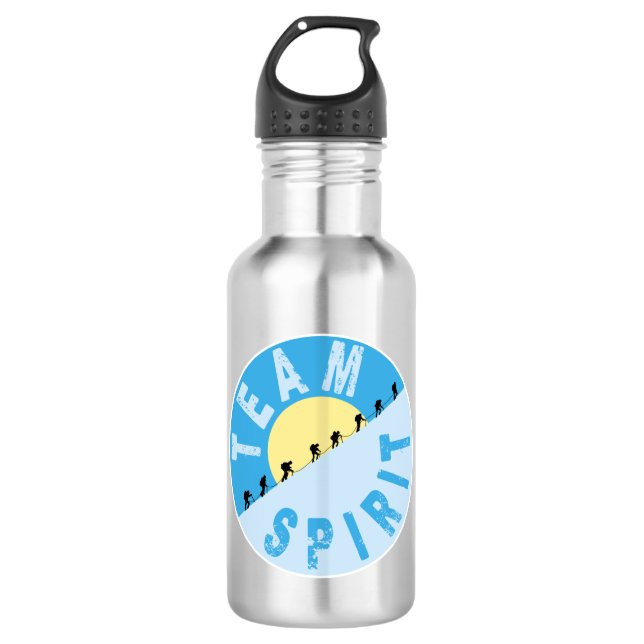 Team Spirit - Mountain Climbing Stainless Steel Water Bottle (Front)