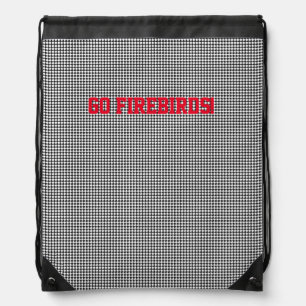Team Spirit School Colors Sports NAME Fans Check Drawstring Bag
