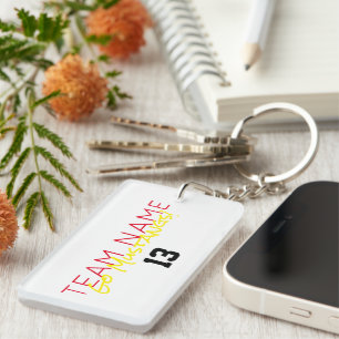 Team Spirit Sports Player Name Number Fun Keychain