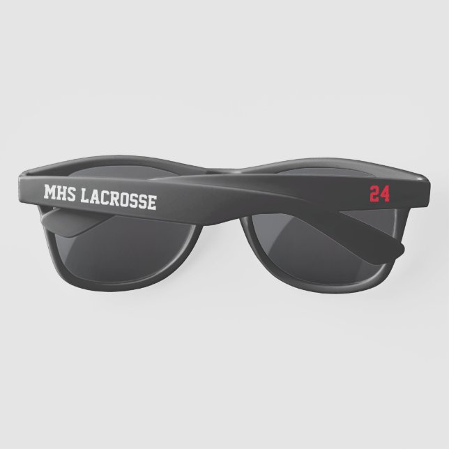 Team SPORT Player NUMBER School Fan Club Fun Sunglasses (Back)