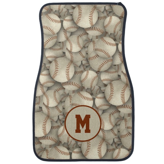 team sports personalized baseball softball  car floor mat (Front)