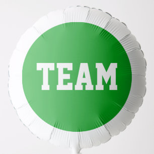 TEAM Sporty Athletic White Text On Bright Green Balloon