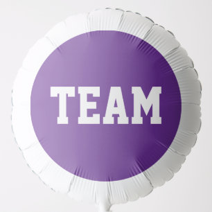 TEAM Sporty Athletic White Text On Royal Purple Balloon