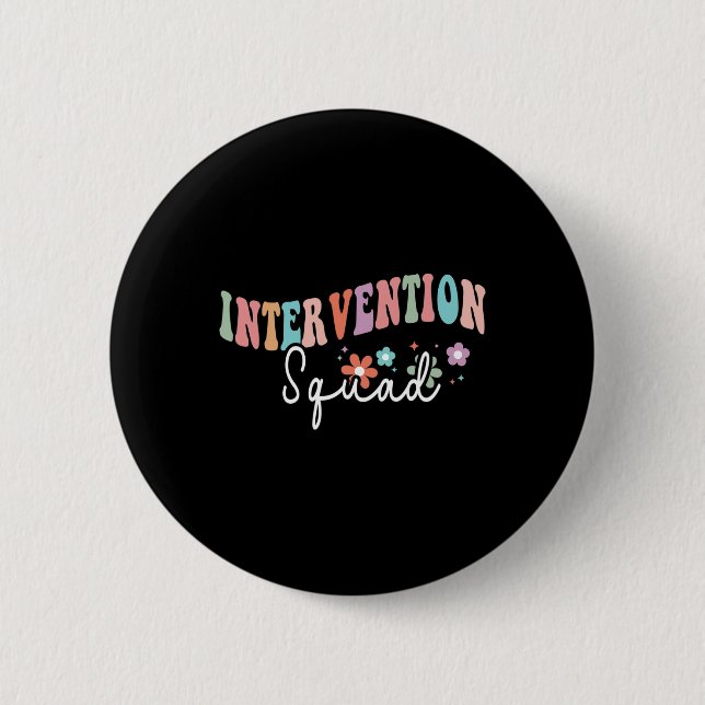 Team Squad Intervention Teacher Back To School Tea Button (Front)