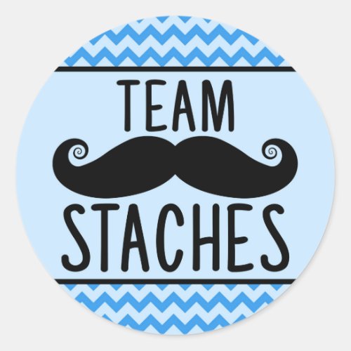 Team Staches gender reveal stickers